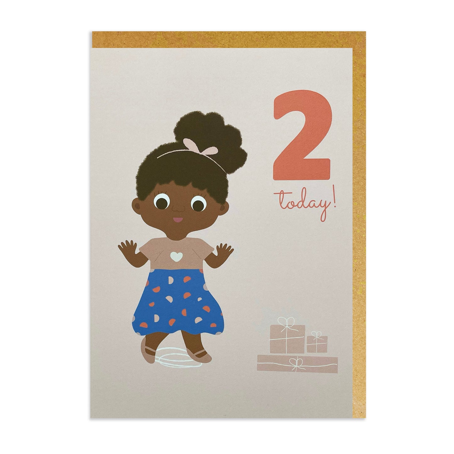 A birthday card for a 2 year old girl. Black birthday cards, mixed race, mixed heritage.